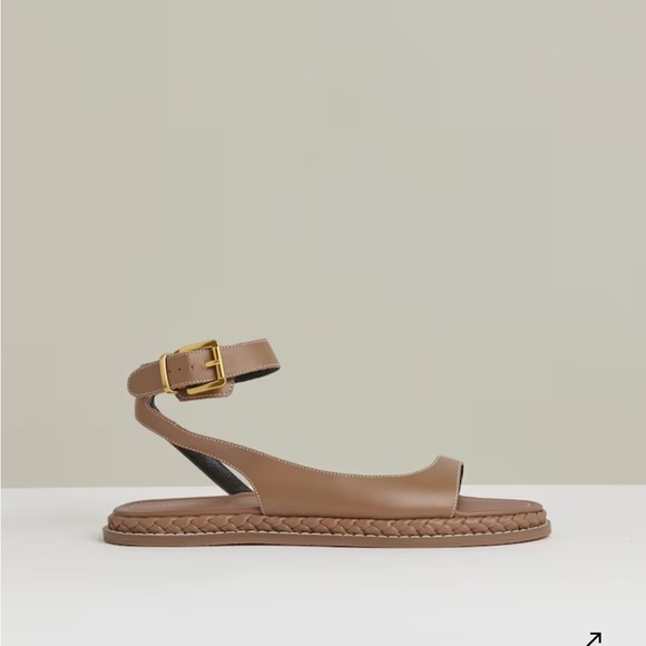 REISS Tan Leather Slingback Sandals Size 7.5 - Picture 1 of 12